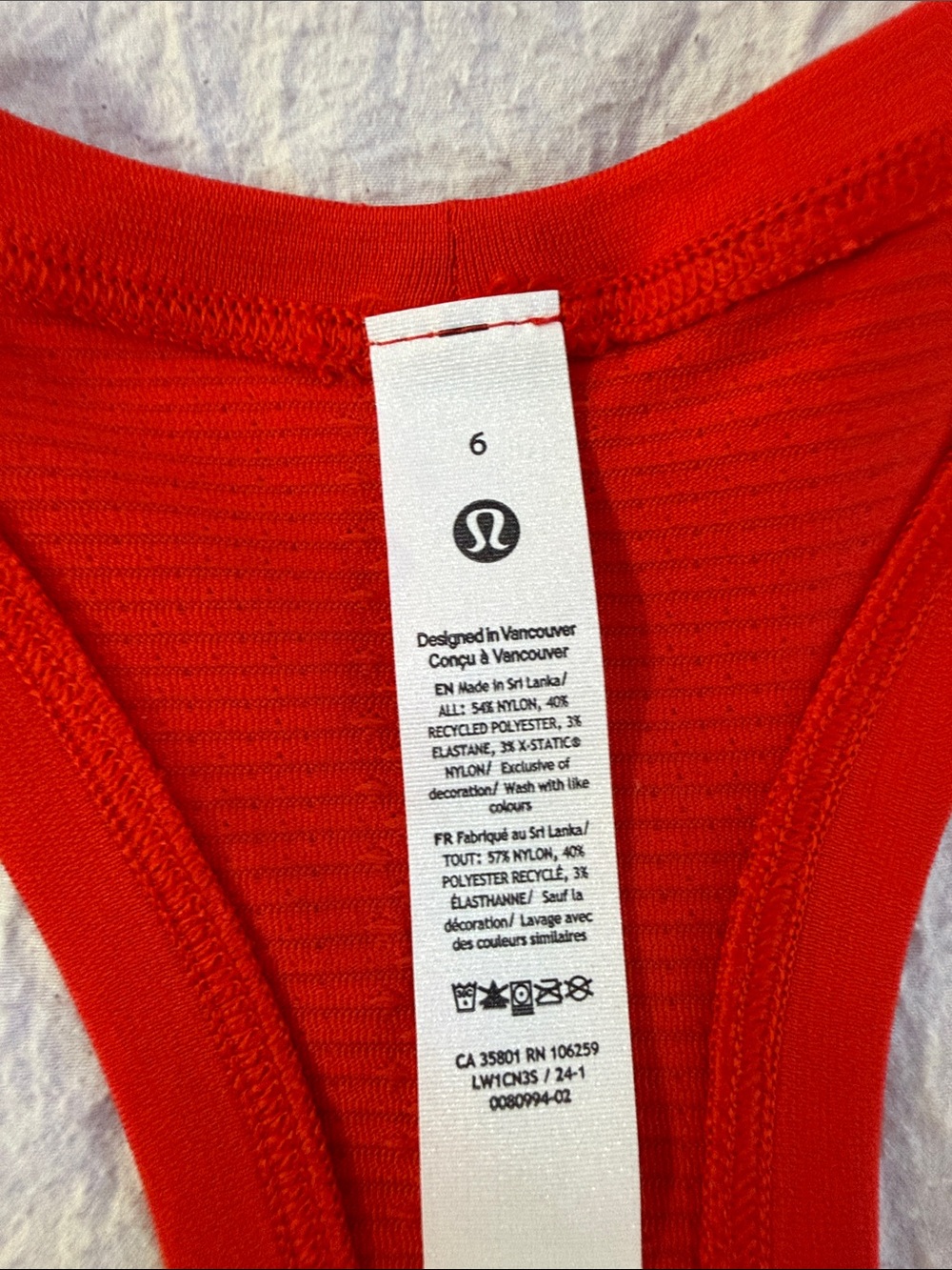 Lululemon Red Racerback Tank Top - Picture 2 of 3
